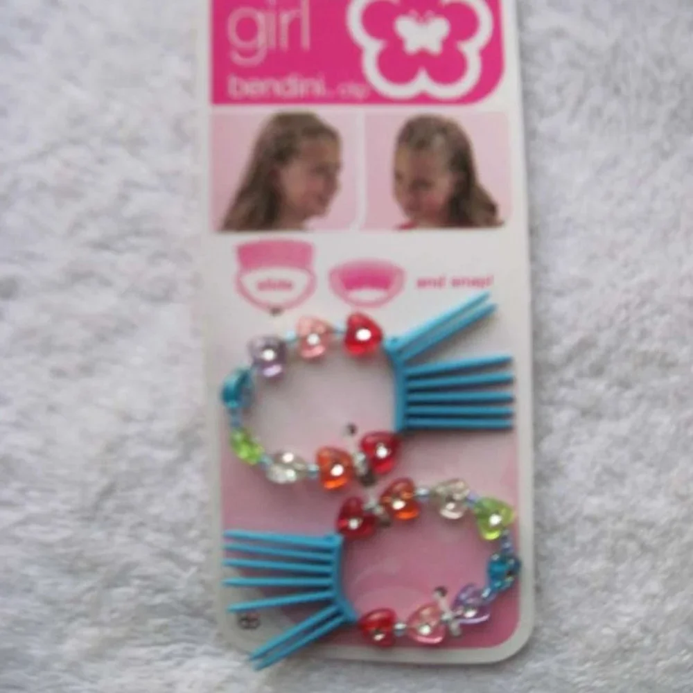 Scunci Girl Bendini Clip Bend Slide & Snap Plastic Beads Conair Hair Comb Pin